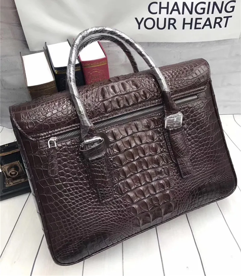 Натуральная крокодиловая кожа замок для ключей портфель бизнесменов Мужская