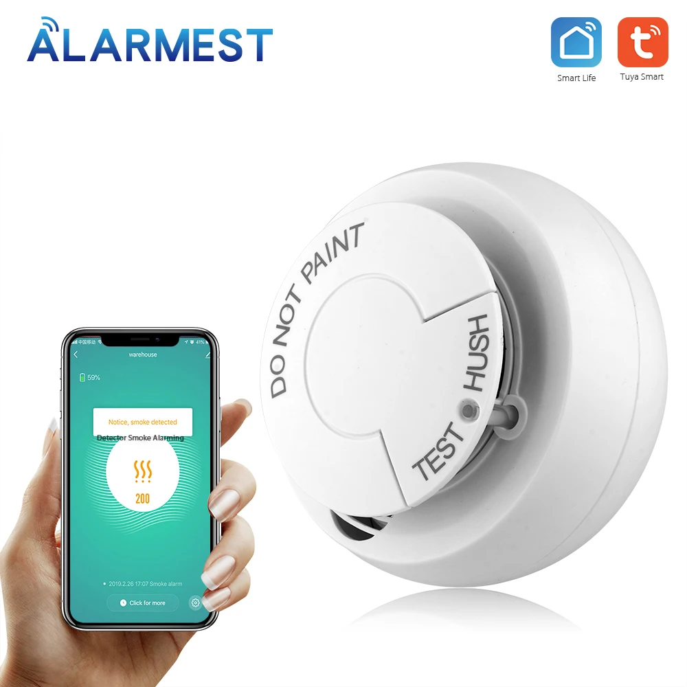 Беспроводной смарт-детектор дыма ALARMEST TUYA с Wi-Fi | Безопасность и защита