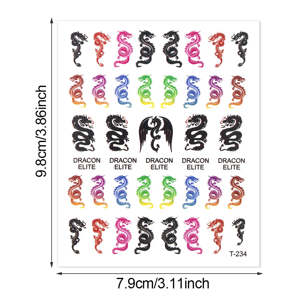 

Mix Color Chinese Dragon Pattern Nail Art Stickers Self Adhesive 3D Nail Sticker Acrylic Nails Foil Tips Manicure DIY Decoration