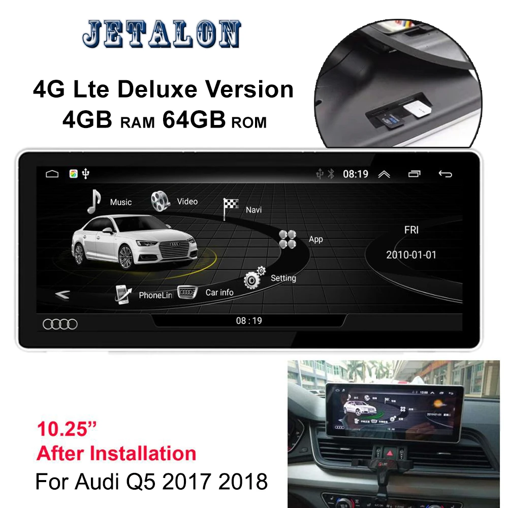4G Deluxe Версия 4 + 64G Android 9 0 автомобильный GPS приемник для Audi Q5 Q5L 2017 2018 IPS сенсорный