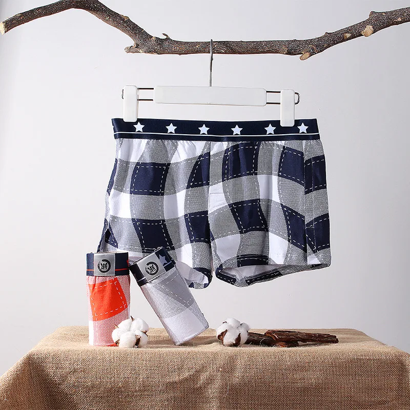 

BOBTXS 1pc Men's underwear cotton boxer shorts breathable plus size loose Arrow Panties mens fashion printee household pants