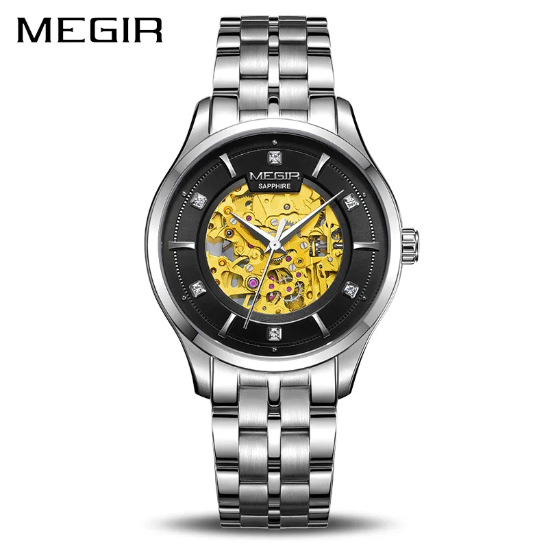 Часы наручные MEGIR Мужские механические автоматические брендовые Роскошные