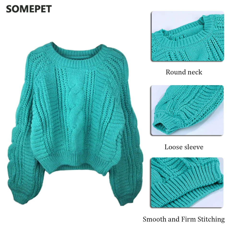 

Women Pull O Neck Sweaters Sweater Women Sweater Jumper Candy Color Harajuku Chic Short Sweater Twisted Pull Girl