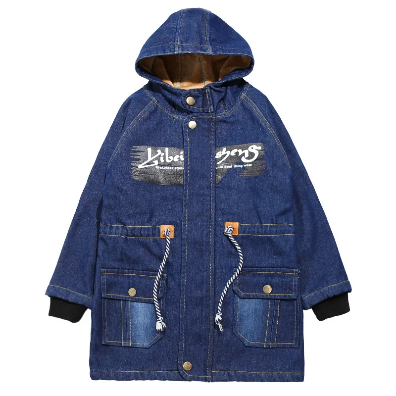 Зимнее пальто для мальчиков новые корейские подростковые детские ковбойская