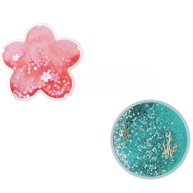 

Quicksand Coaster,Table Cup Mat,Silicone Non-Slip Coffee Placemat,Hot Drink Insulation Pad