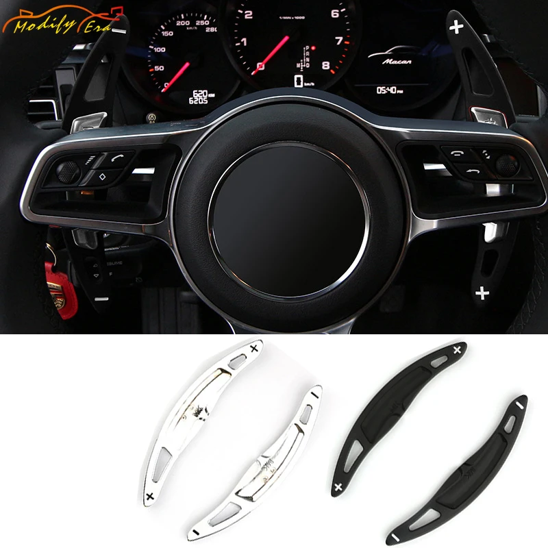 Алюминиевые накладки на рулевое колесо с переключателями передач для автомобилей Porsche Panamera Cayenne Macan, модификация интерьера.