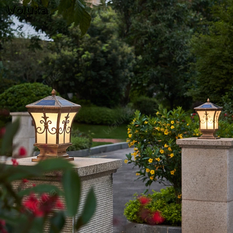 Открытый бронзовый Солнечный сад свет настенные заметки лампа ретро стиль