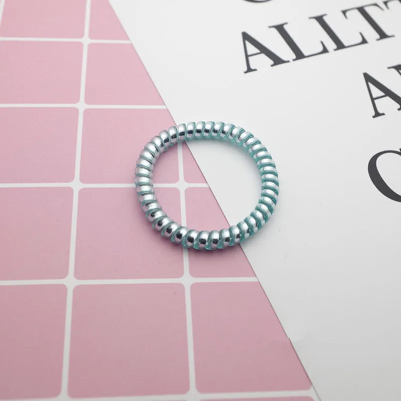 1 шт. серебристая тонкая резинка для волос в виде телефонной линии цветная