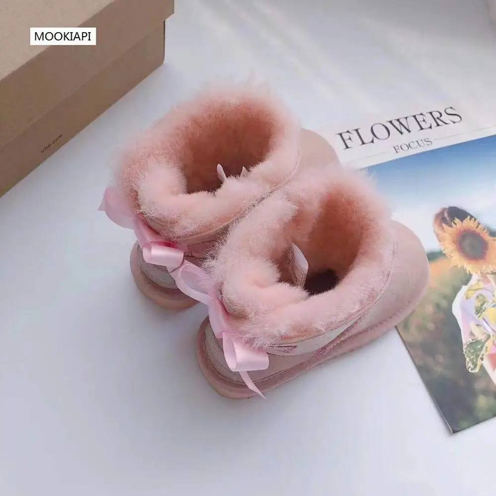 Новейшие ботинки из натуральной овечьей кожи в 2019 100% натуральная шерсть детских