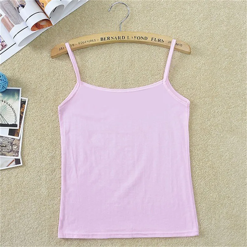 Sleeveless Shirt Strap Skinny Vest women Summer Sexy Camisoles Women Top Camisole Slim Lady Padded Tops | Женская одежда