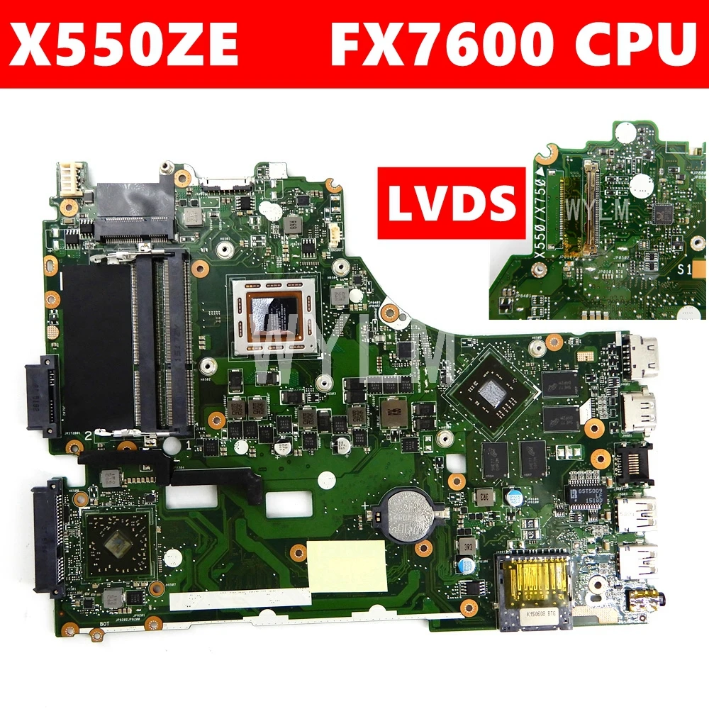 

X550ZE FX7600P CPU Motherboard For ASUS VM590Z A555Z X555Z X550ZE X550Z X550 K550Z K555 Laptop Mainboard DDR3 100% Tested