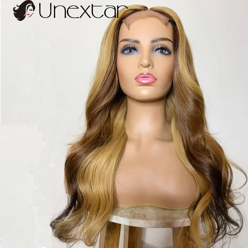 

Unextar Выделите эффектом деграде (переход от темного к 13x4 кружева средняя часть человеческих волос парики с детскими волосами предварительно ...