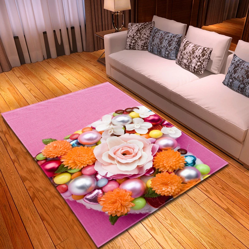 

Romantic Valentine's Day Corridor Carpet Soft Anti-slip Bedroom Bedside Balcony Area Rug Home Decor Living Room Carpet