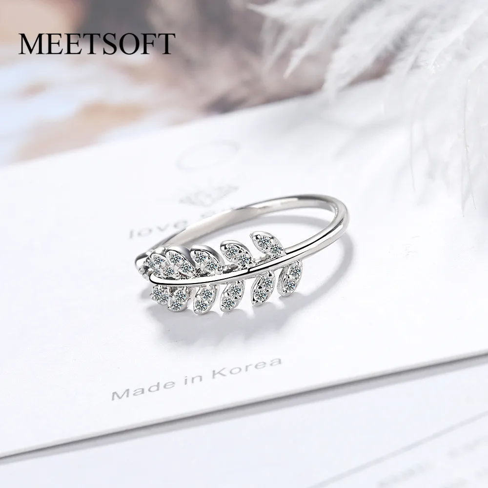 Женское кольцо с открытым кольцом MEETSOFT простое регулируемое из стерлингового