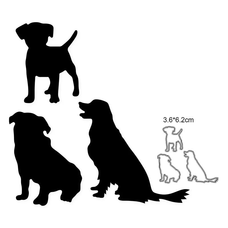 

3 dogs Animal Cartoon Metal Cutting Dies Stencils for DIY Scrapbooking photo Album stamps Decorative Embossing DIY Paper Card