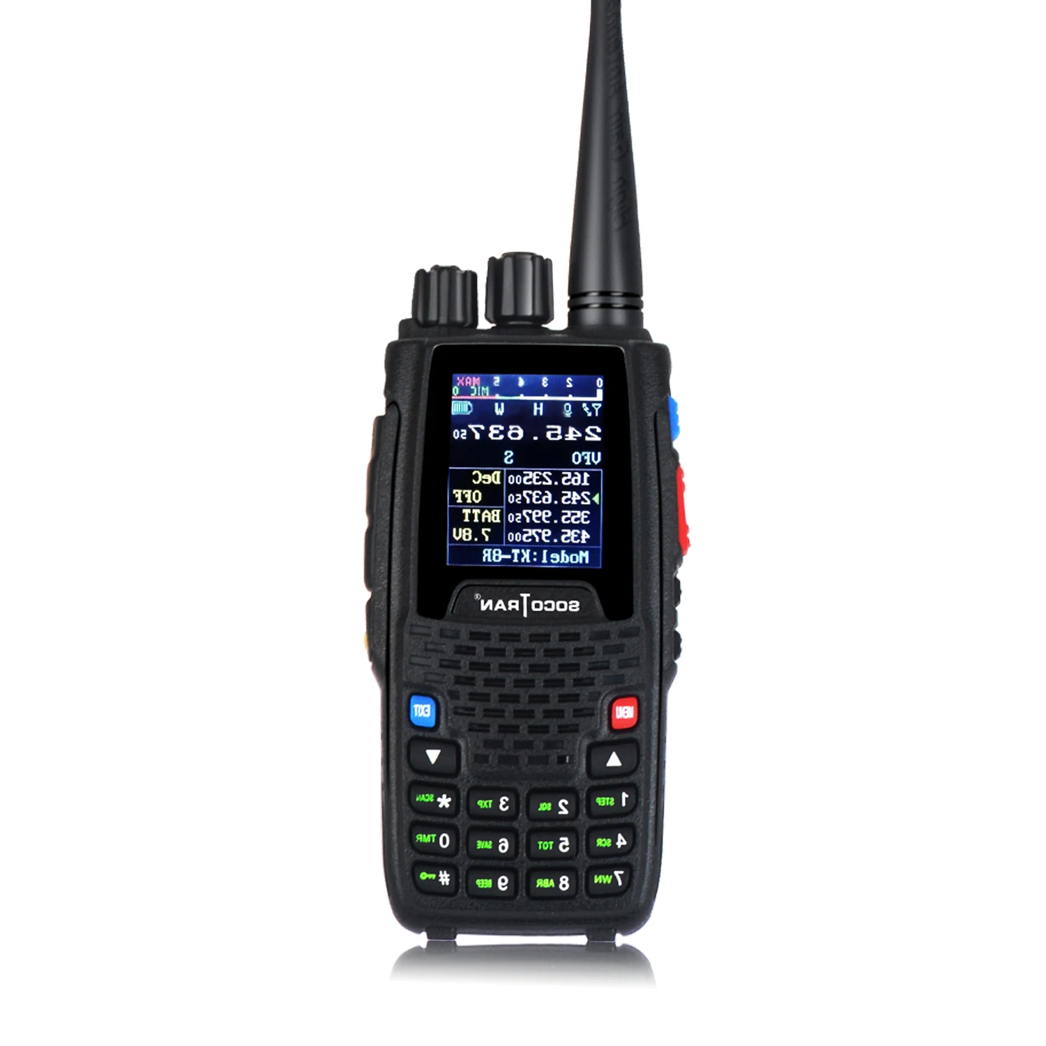 

Portable two-way radio communicator with four bands, walkie talkie, uhf, vhf, amateur radio transceiver