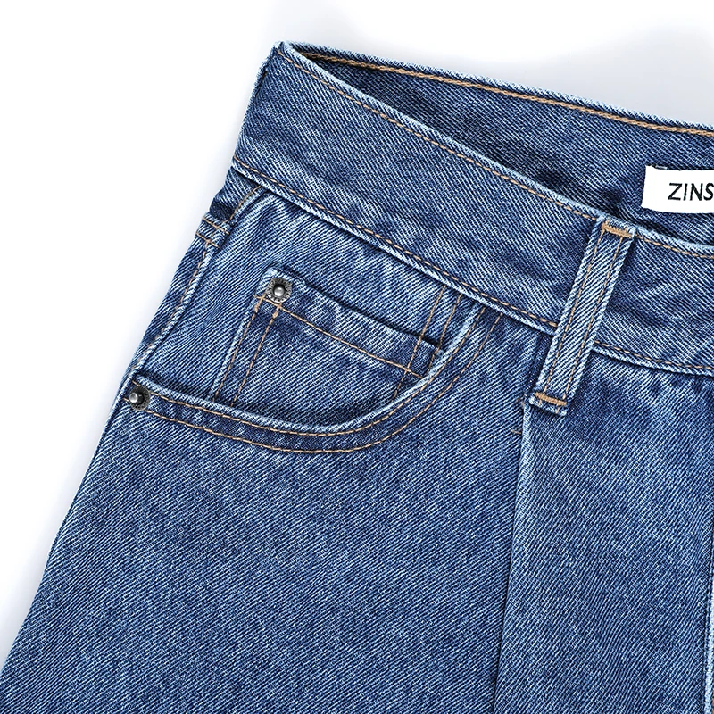 Autumn Winter Women Denim Pant High Waist Loose Comfort 100% Cotton Female Lady Jeans | Женская одежда