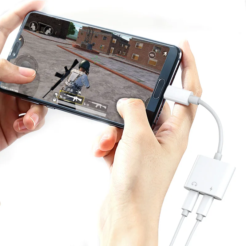 Адаптер 2 в 1 с двумя разъемами USB Type-C для наушников аудио-зарядки звонков