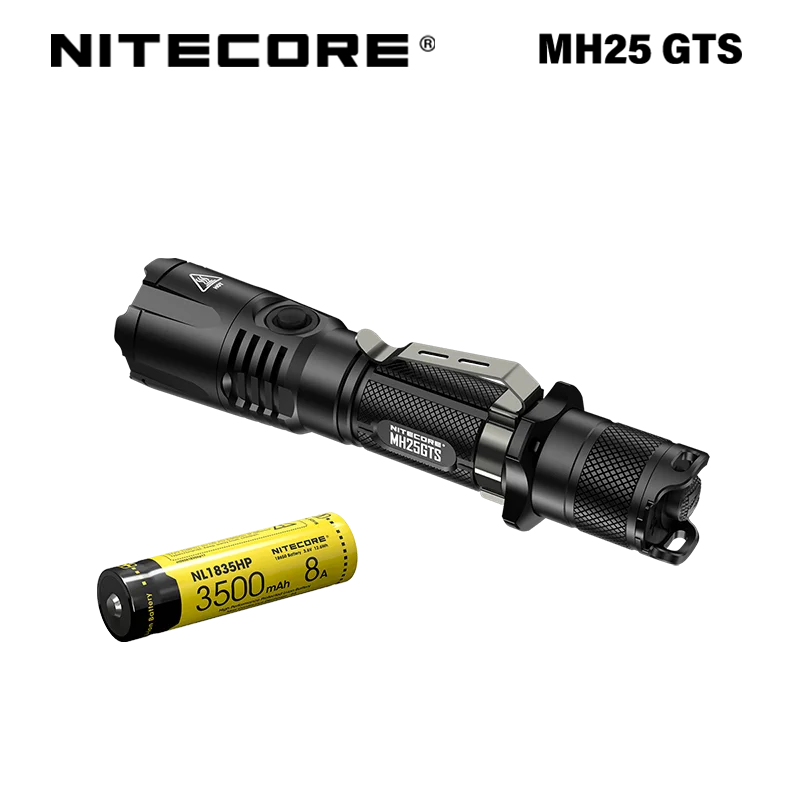 NITECORE MH25GTS 1800 Lumens XHP35 HD LED High Performance Dual-fuel Tactical USB Charge Flashlight with 3,500mAh Battery