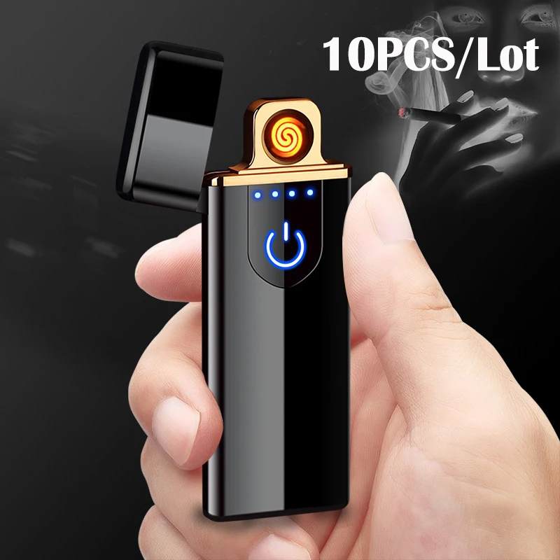 10 шт./лот ультратонкая Электронная зажигалка для зарядки USB сенсорный