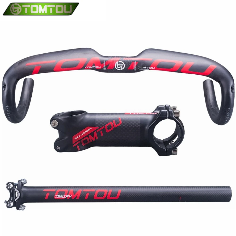 TOMTOU матовый красный велосипедный шоссейный согнутый руль из углеродного волокна