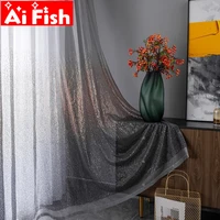 exquisite luxury gray voile with gold sequin glitter sequin tulle sheer window screen curtains for living room drapes my2634