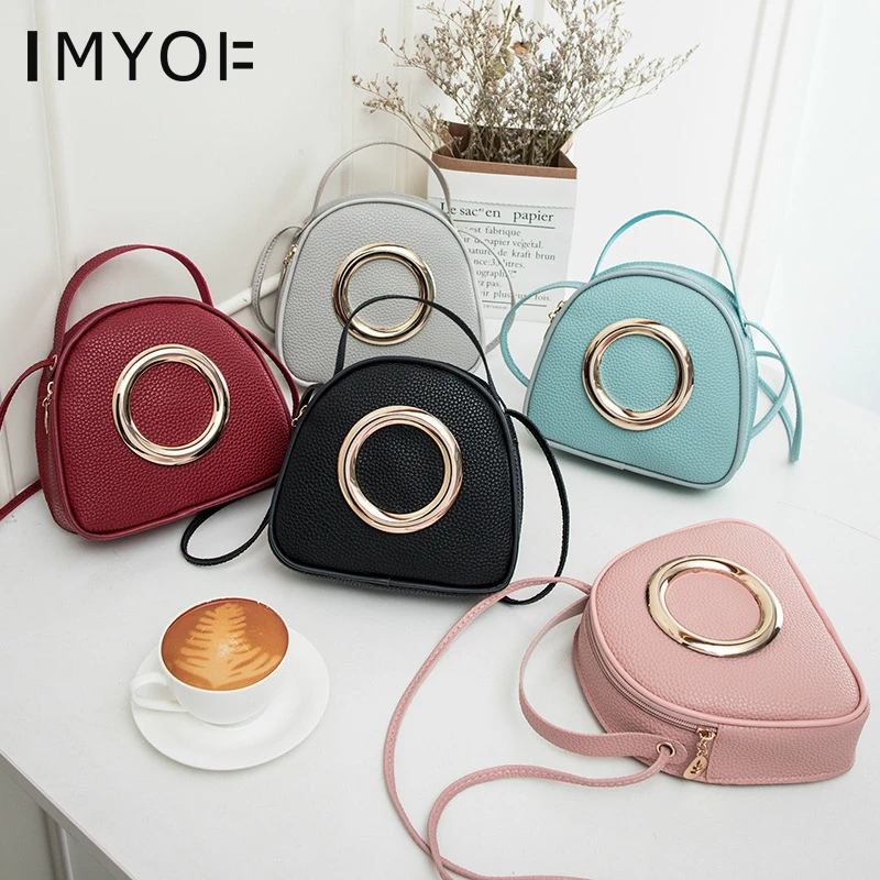 Женские мини сумки с узором Личи металлическое кольцо из искусственной кожи