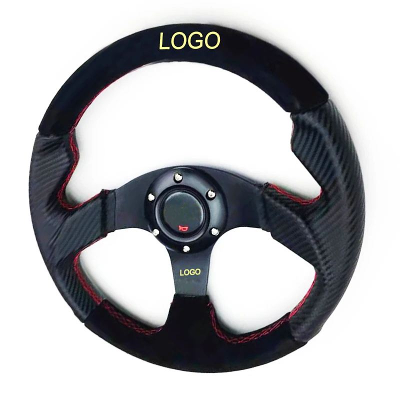 Универсальное гоночное рулевое колесо 14 дюймов с логотипом из углеродного
