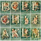 HUACAN 5D DIY Алмазная картина с мультяшным алфавитом, полностью квадратные Стразы, алмазная вышивка, вышивка крестиком, мозаика, украшение для дома