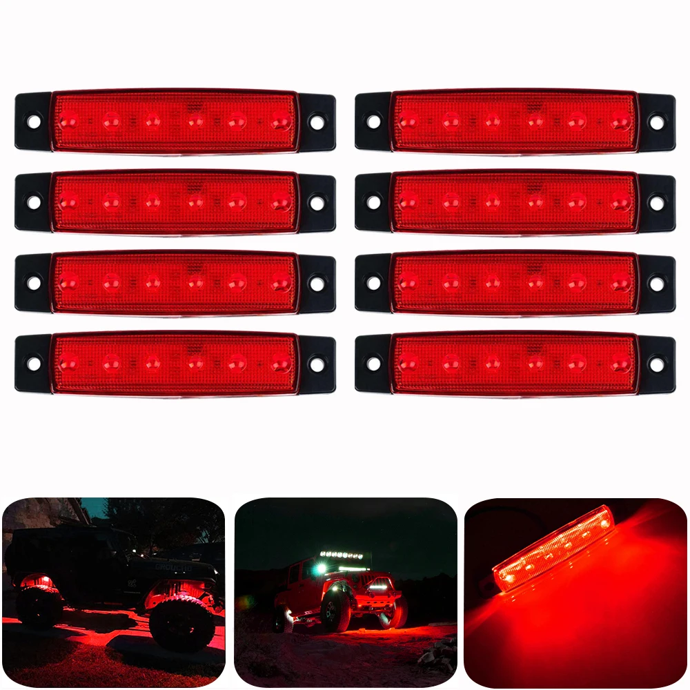 

Red 3.8" 8 Pods Underglow LED Rock Lights Waterproof Decorative Underbody Light For Jeep Offroad Truck UTV ATV 4x4 Boat