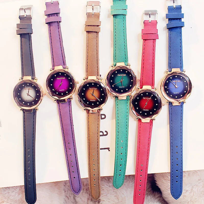 Женские часы 2019 простые Ретро стиль натуральная кожа спортивные кварцевые