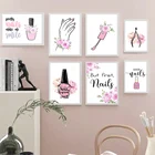 Плакаты с пинцетом для ногтей, для девочек, винтажные, скандинавские, современные, домашний декор