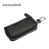 cow genuine leather key wallet men women car key bag multi function key case fashion key holders 6 rings key case for car