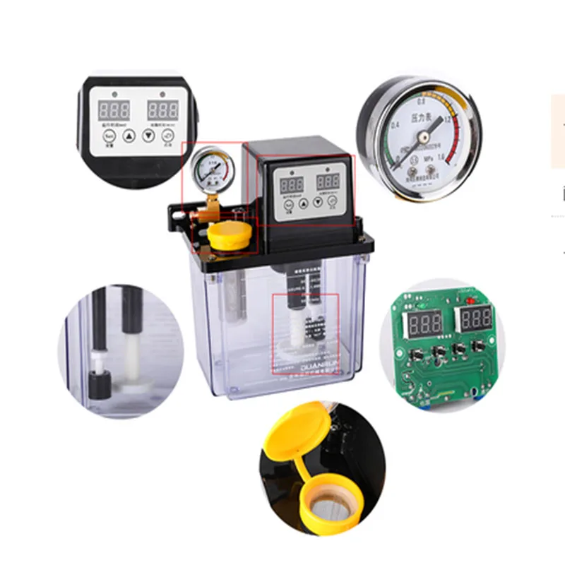 

220V cnc electromagnetic lubrication pump lubricator 1/2 Liters lubricant pump automatic lubricating oil pump Oil injectors