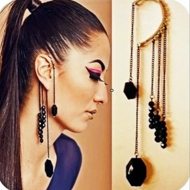 

European And American Fashion Retro Zircon Non-tassel Earrings Ladies Earrings New Wild Creative Earrings Valentine's Day Gift