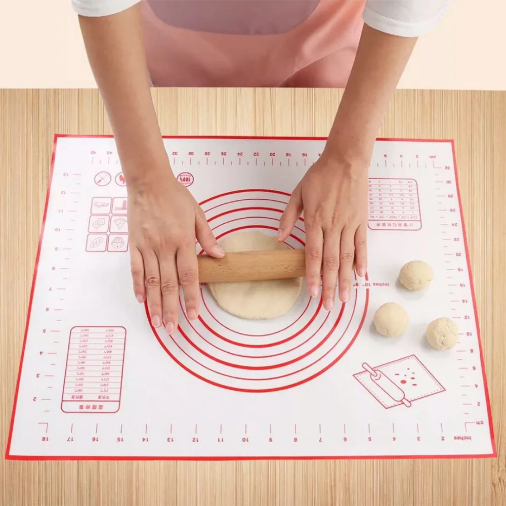 

Silicone Pastry Mat With Measurements, More than one siz, Full Sticks To Countertop For Rolling Dough, Perfect Fondant Surface
