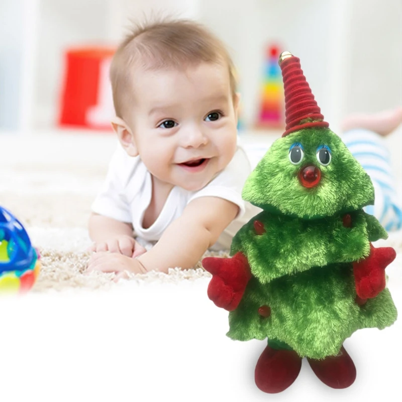 

Singing Dancing Christmas Tree Toy Plush Electric Smart Music Christmas Tree Toy Remote Control Cartoon Singing Dancing