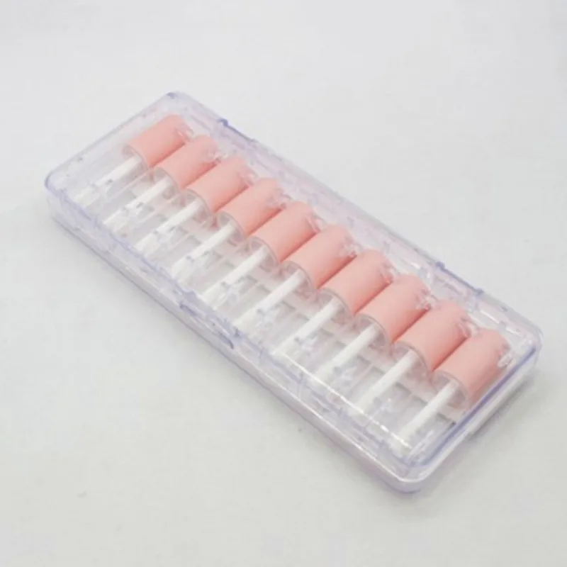 10pcs 4ml Lip Gloss Empty Plastic Tubes Exquisite Mini Clear Lipgloss Packaging Container With Pink Matte Lid New Arrival 2022