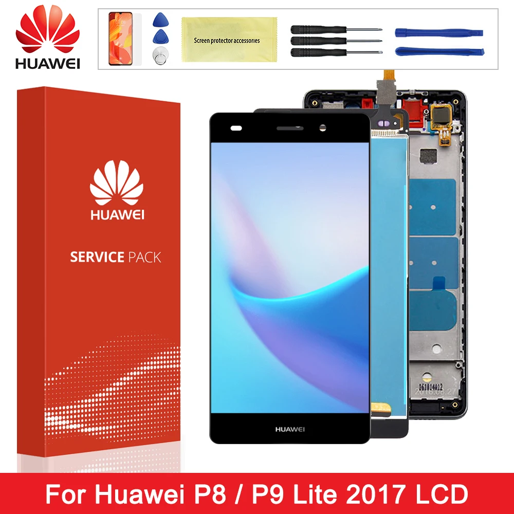 

Для HUAWEI P8 Lite 2017 ЖК-дисплей экран дигитайзер сменная рамка для Huawei P9 Lite 2017 ЖК-экран телефон