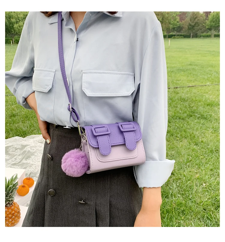 Женская сумка Кроссбоди маленькая фиолетовая сумочка из искусственной кожи