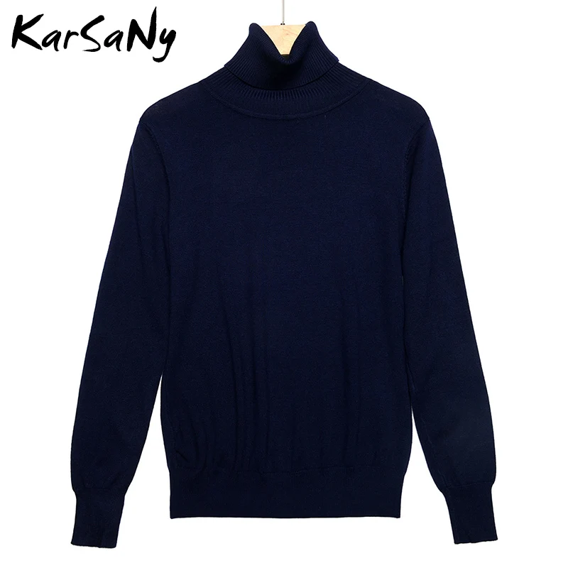 Navy blue Водолазка, женские свитера и пуловеры, зимний свитер с высоким воротом для женщин, свитер с высоким воротом, Женский вязаный пуловер, свитера - Цвет: Navy blue