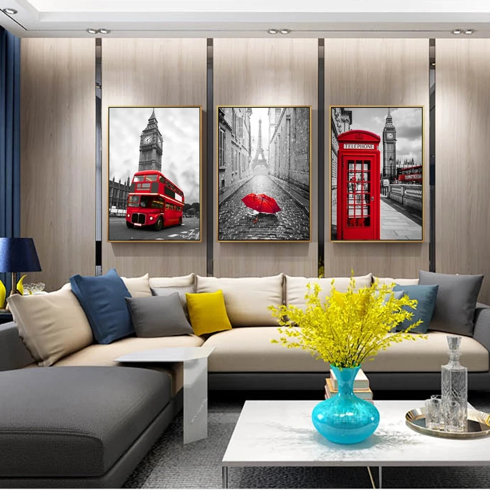 Реалист Лондон картины на холсте с изображением пейзажа Биг Бен Wall Art принты