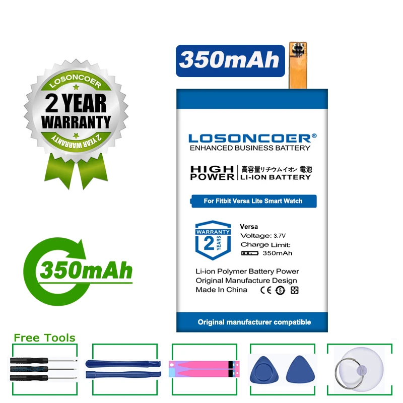 Аккумулятор LOSONCOER на 350 мА · ч для умных часов Fitbit Versa / Lite FB504 FB505 SP271828SF С