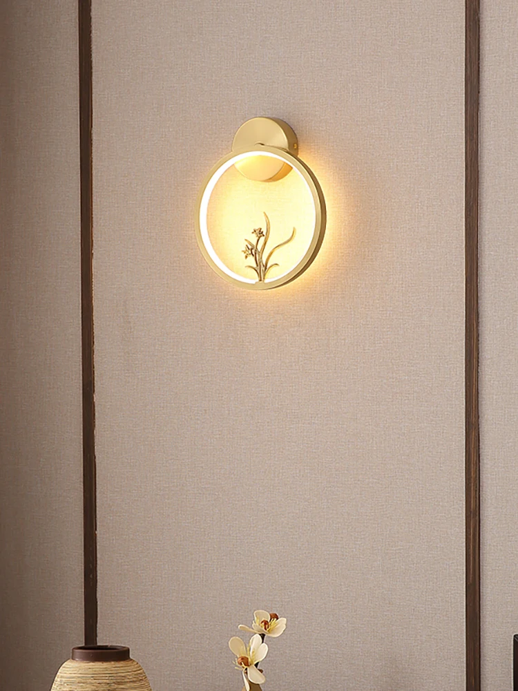 MOONSHADOW настенный светильник светодиодный полный Медь новый китайский Стиль WandLamp