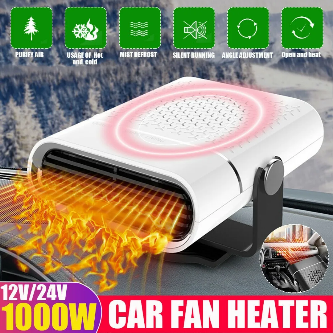

MAYITR 1pc 12V/24V 120W/150W Car Heater Portable Adjustable 360 Degrees Rotation Heaters Cooler Fan Auto Accessories