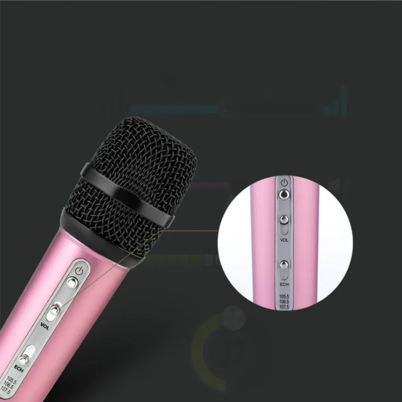 Cuckoo C200 Мини-Автомобильный микрофон FM беспроводной Bluetooth сотовый телефон sing it K полный микрофон Shen Mai совместимый мобильный компьютер - Цвет: Rose gold