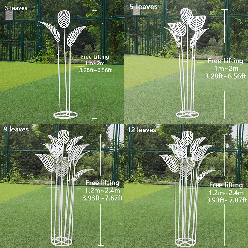 HVAYI-nuevos accesorios de boda, hojas de &aacute;rbol de pl&aacute;tano de hierro forjado, tama&ntilde;o libre, decoraci&oacute;n de escenario de boda y vacaciones, Fondo en forma de T-3