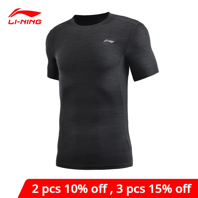 Мужская Тренировочная футболка Li Ning тонкая дышащая из 90% полиэстера с подкладкой