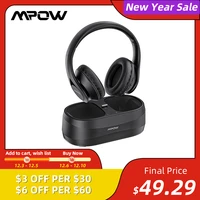 mpow t20 bluetoot tv headset wireless headphones with transmitter 3 5mm rca axu usb port 25h playtime for tv laptop pc headphone