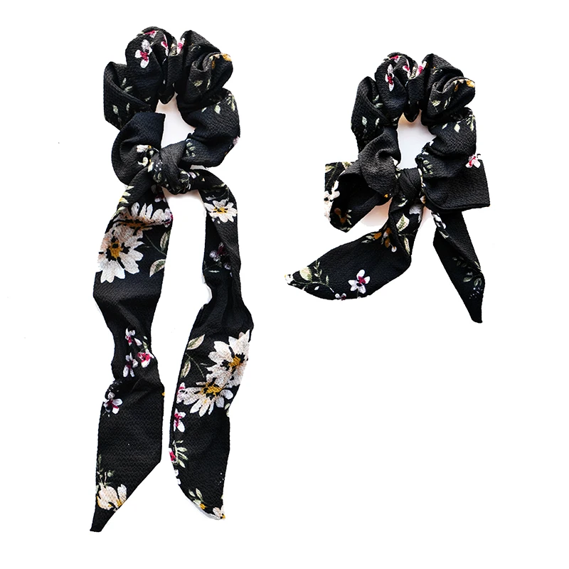 Винтажная резинка для волос с бантом шарф женщин эластичные резинки девочек